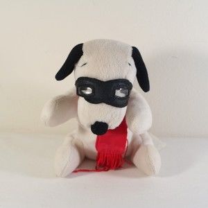 Irwin Toy Peanuts Snoopy Flying Ace Beanie Plush 6" Stuffed Animal Aviator Pilot